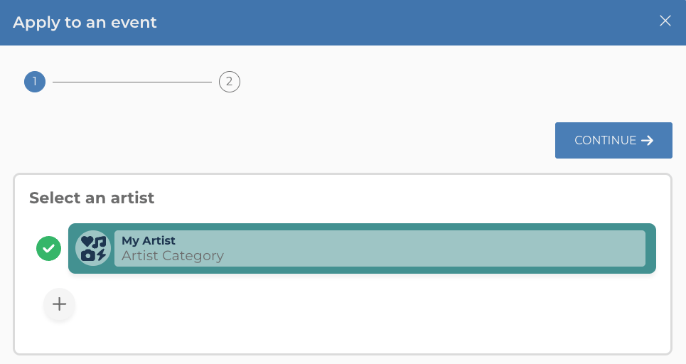 Select or add an artist profile
